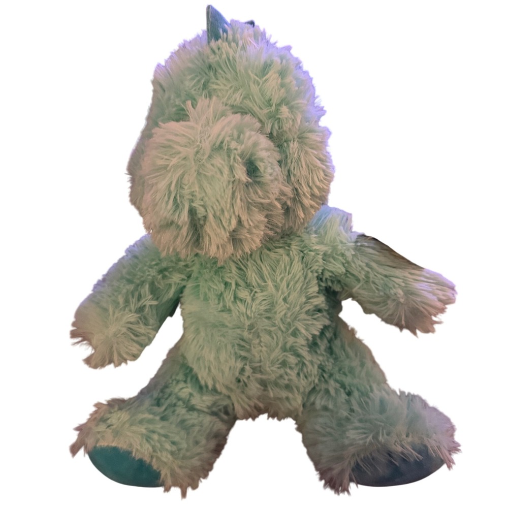 Kellytoy New Tinsel Shaggy Dinosaur Plush Stuffed Animal Kids 10" Mint Green